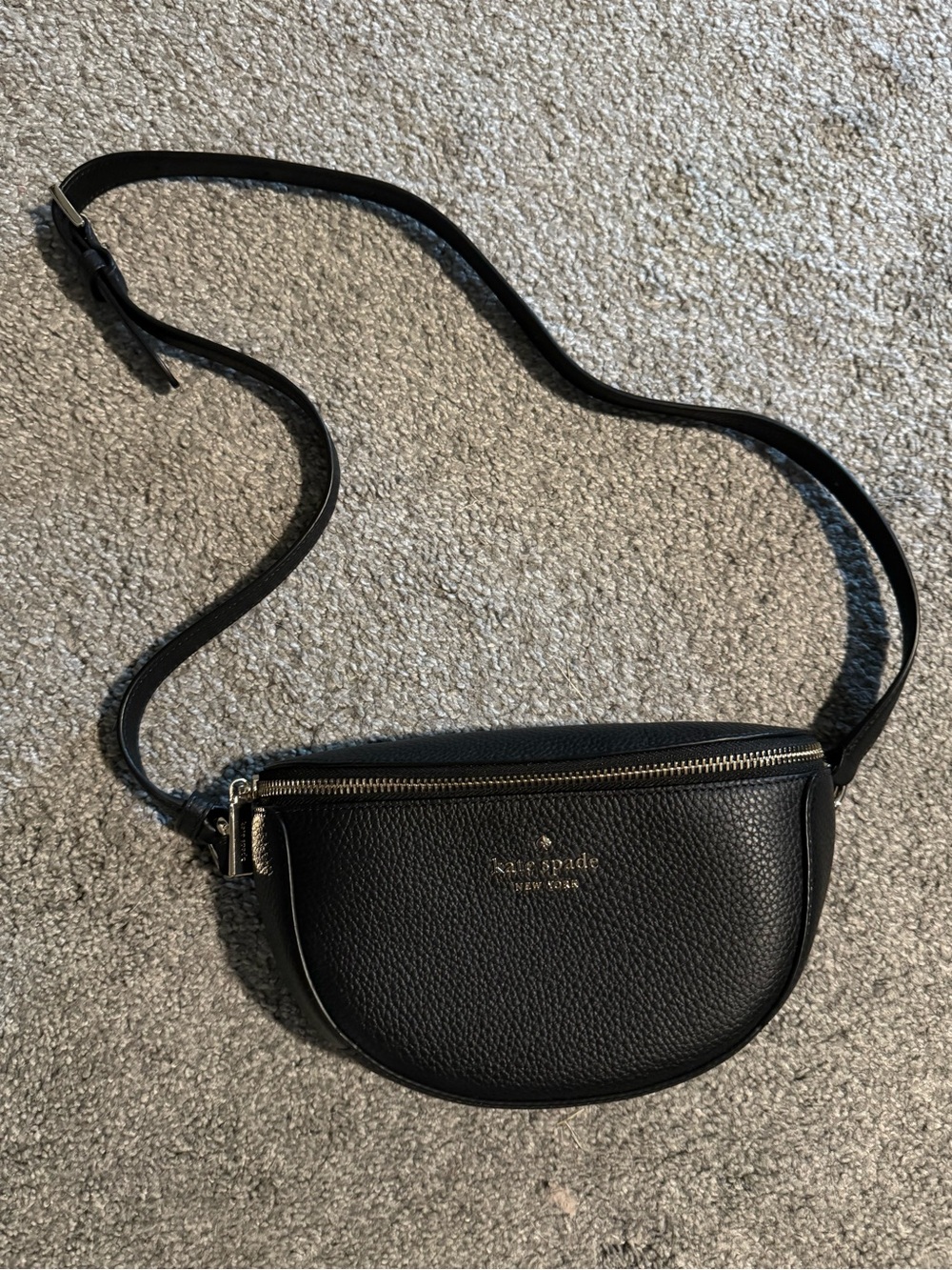 kate spade Black Pebbled Leather Crossbody Belt Bag